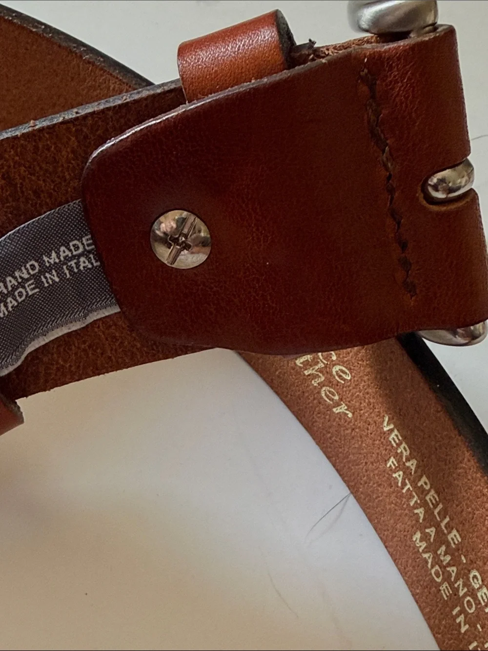 Vera Pelle Genuine Leather handmade Belt Made In Italy